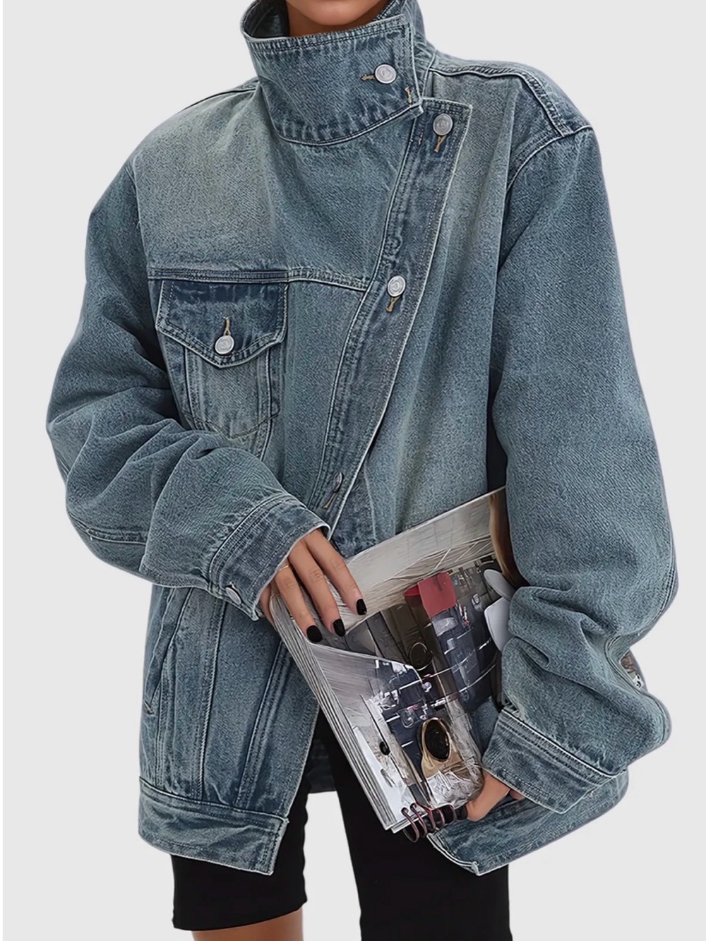 Aegle Deconstruct Asymmetric Denim Jacket Innovare Denim